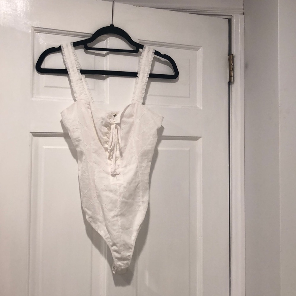 white free people bodysuit